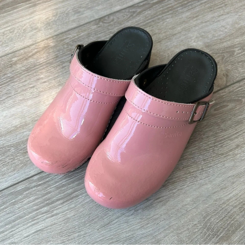 Sanita Freya  Open Patent Leather Clog